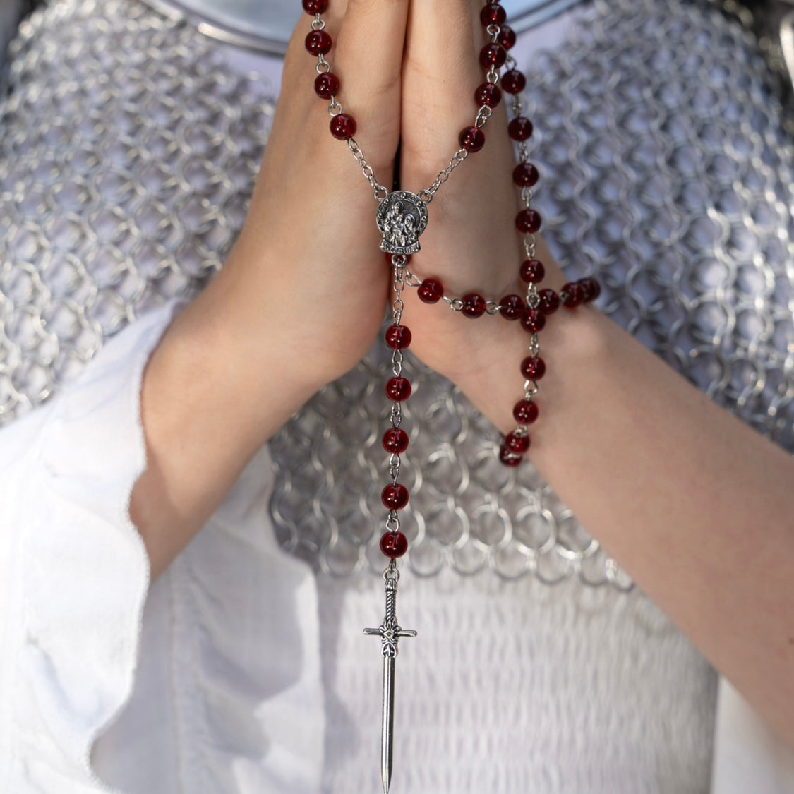 Blood Red Beaded Sword Rosary