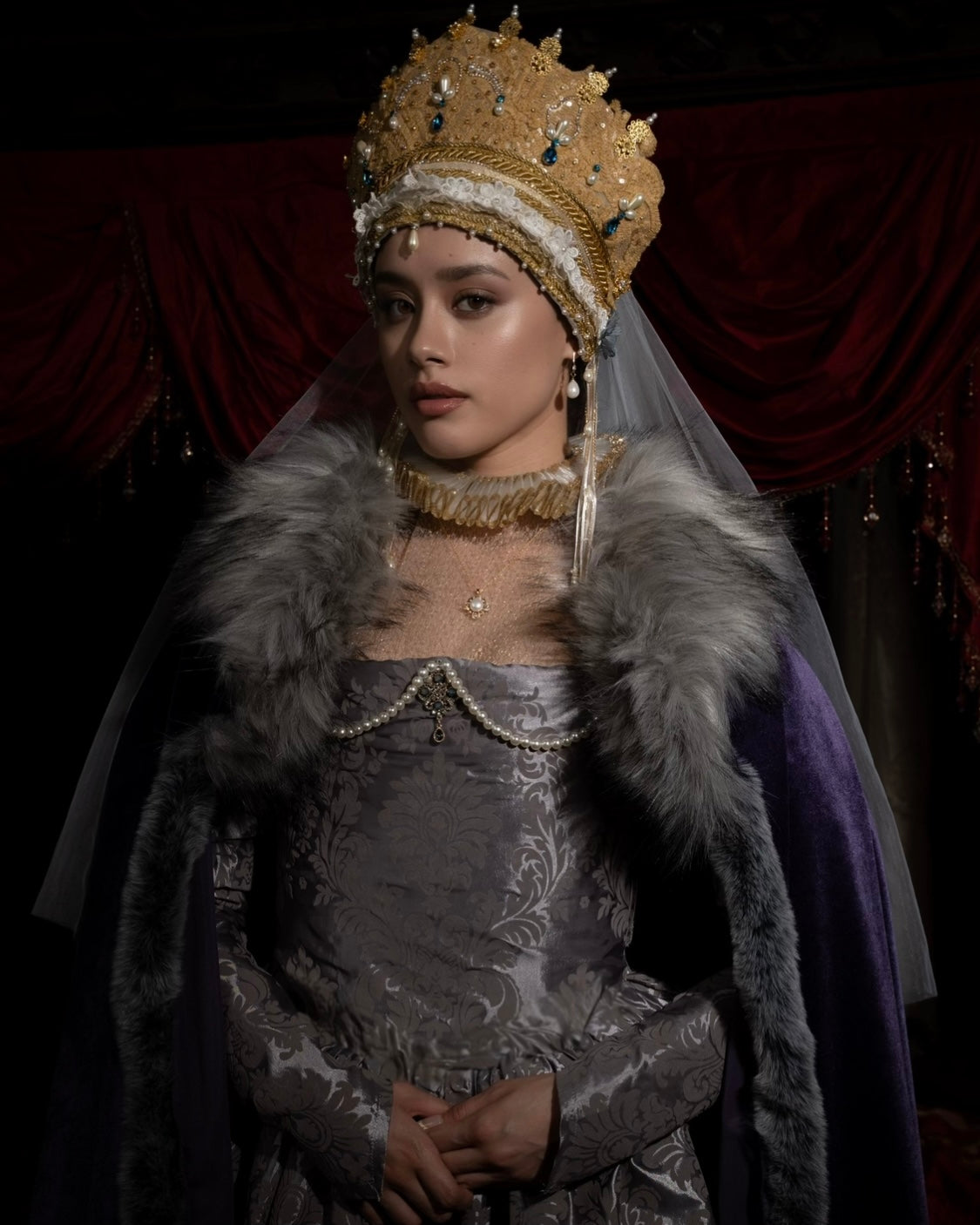 Elizabeta Kokoshnik Crowned Pearl Necklace