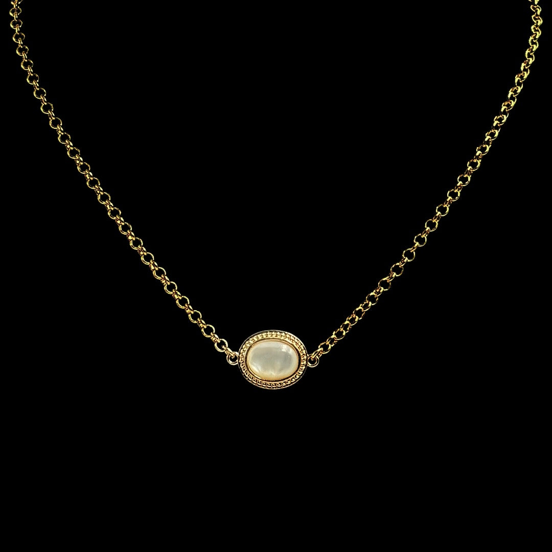 Gold Moonstone Choker