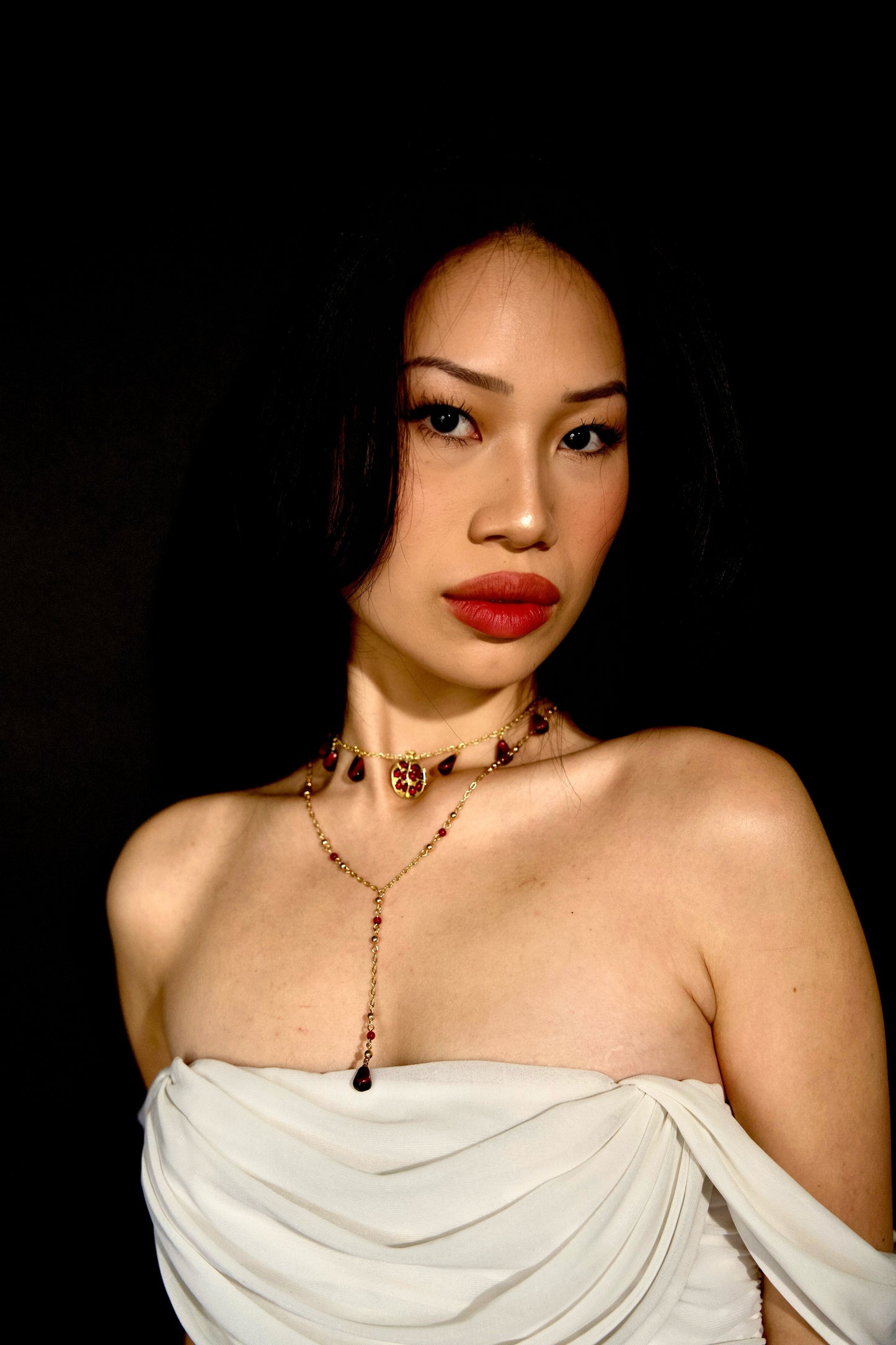 Persephone's Pomegranate & Seeds Charm Necklace