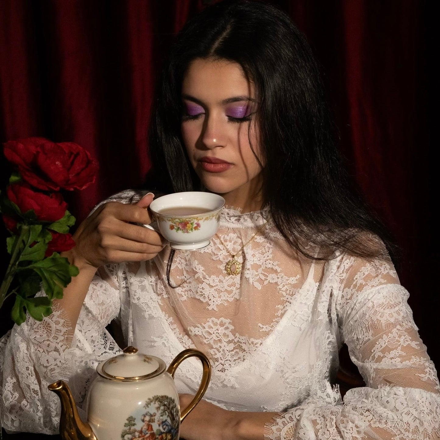 Elaine Pink Amulet Necklace