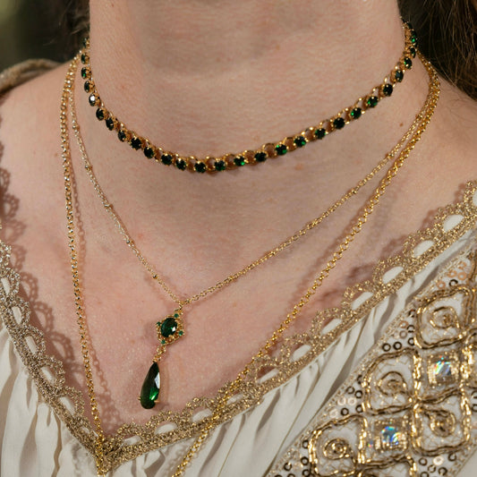 Emerald Circular Gemstone Choker