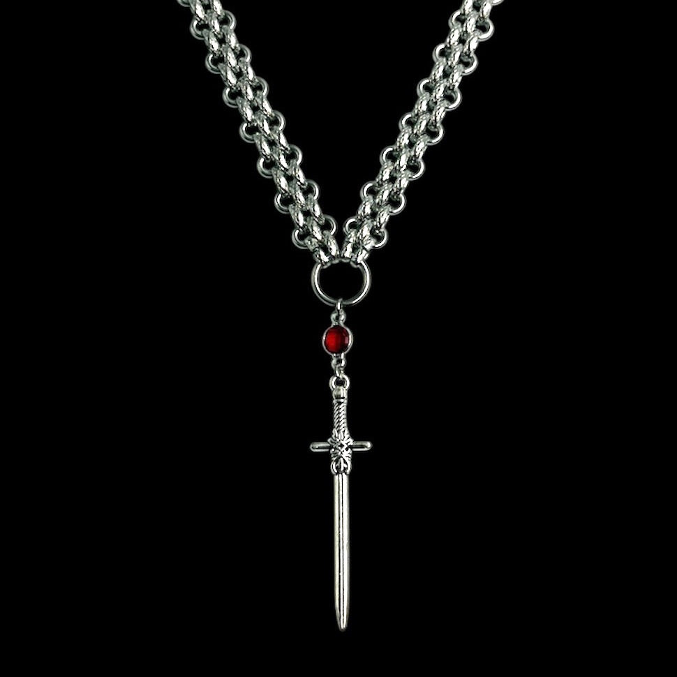 Sword Snakeskin Chain Choker