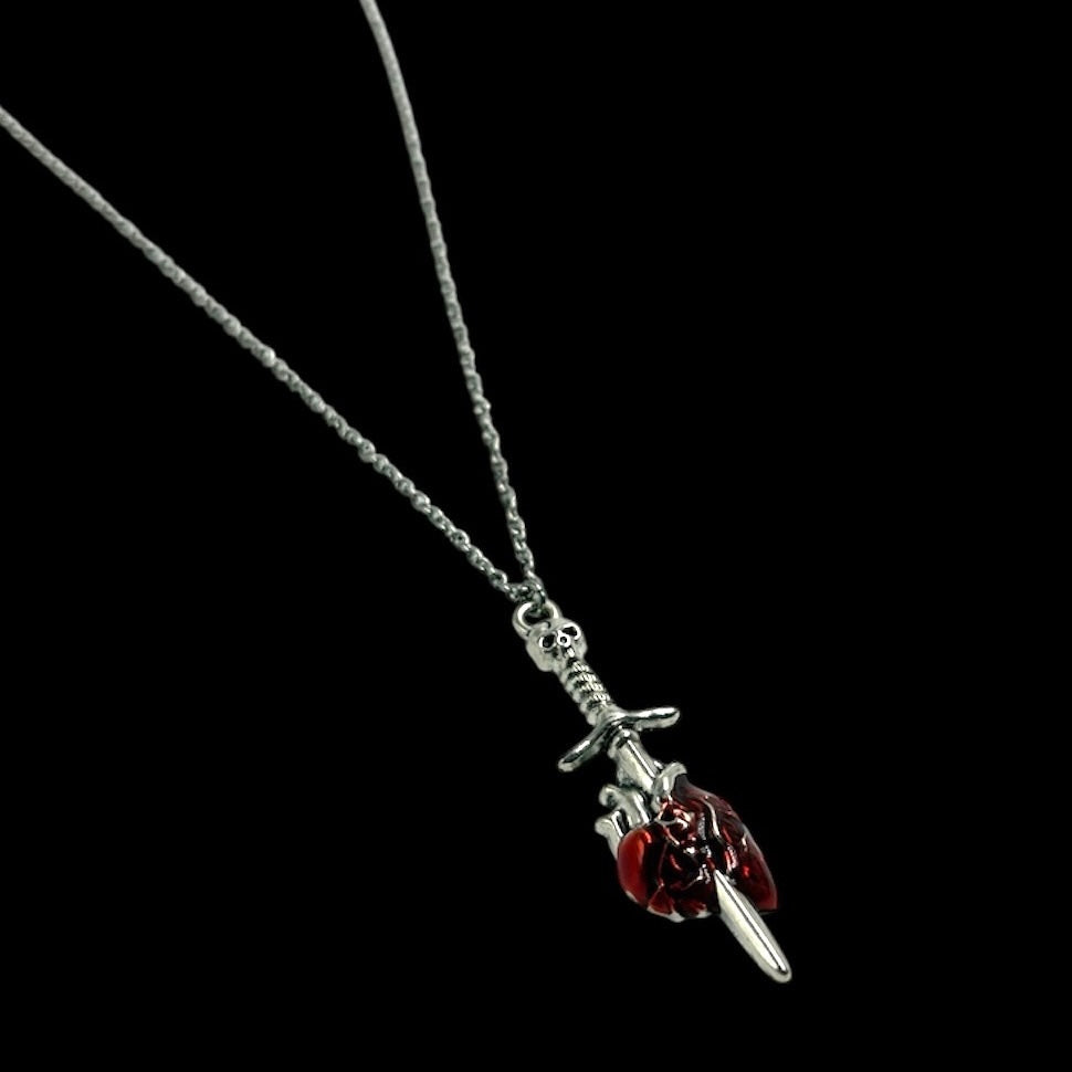 Pierced Anatomical Heart Necklace