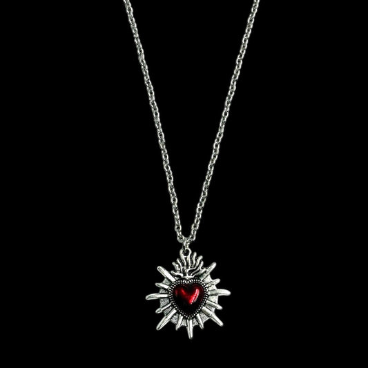 Spiked Sacred Heart Necklace