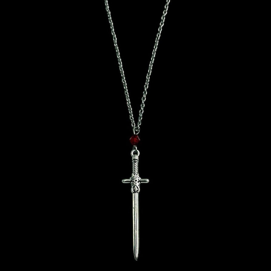 Blood Red Jewel Sword Necklace
