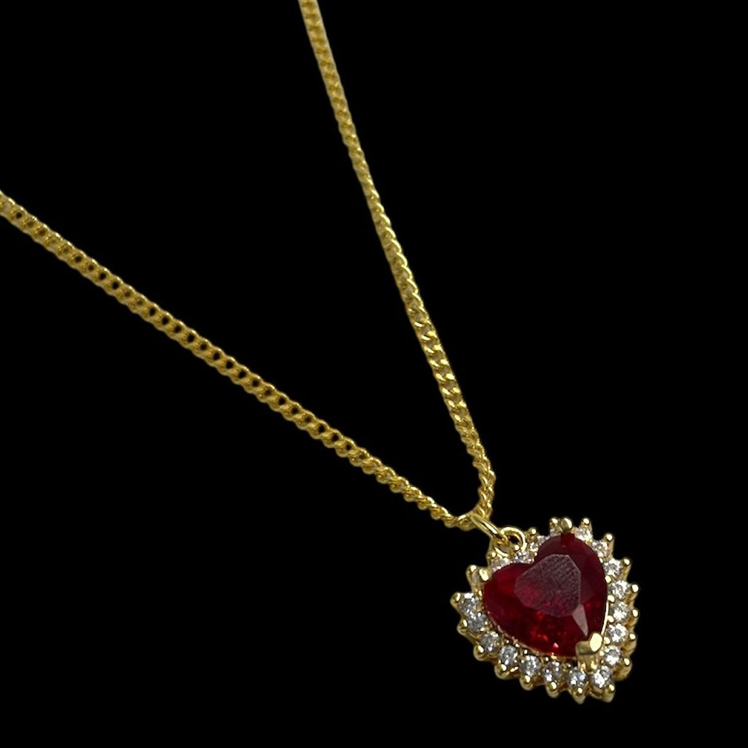 Snow White Gold Diamond Heart Choker