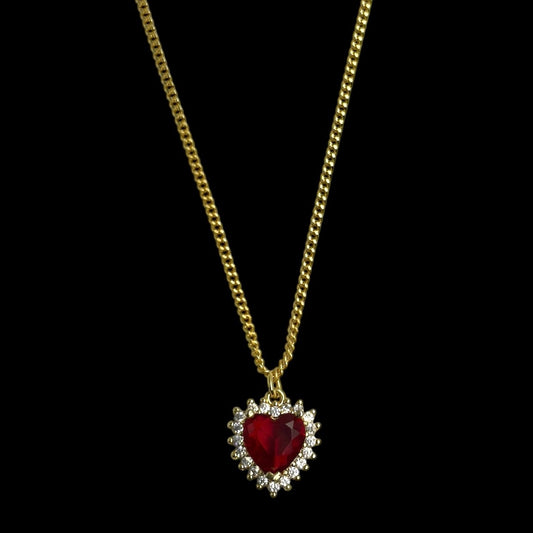 Snow White Gold Diamond Heart Choker