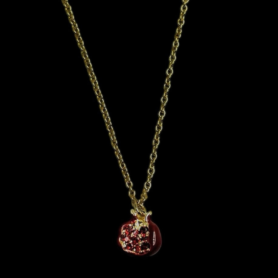 Mini Red Persephone Pomegranate Necklace