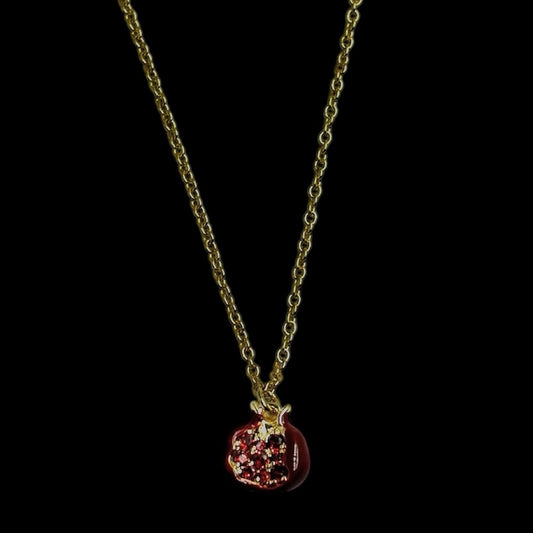 Mini Red Persephone Pomegranate Necklace