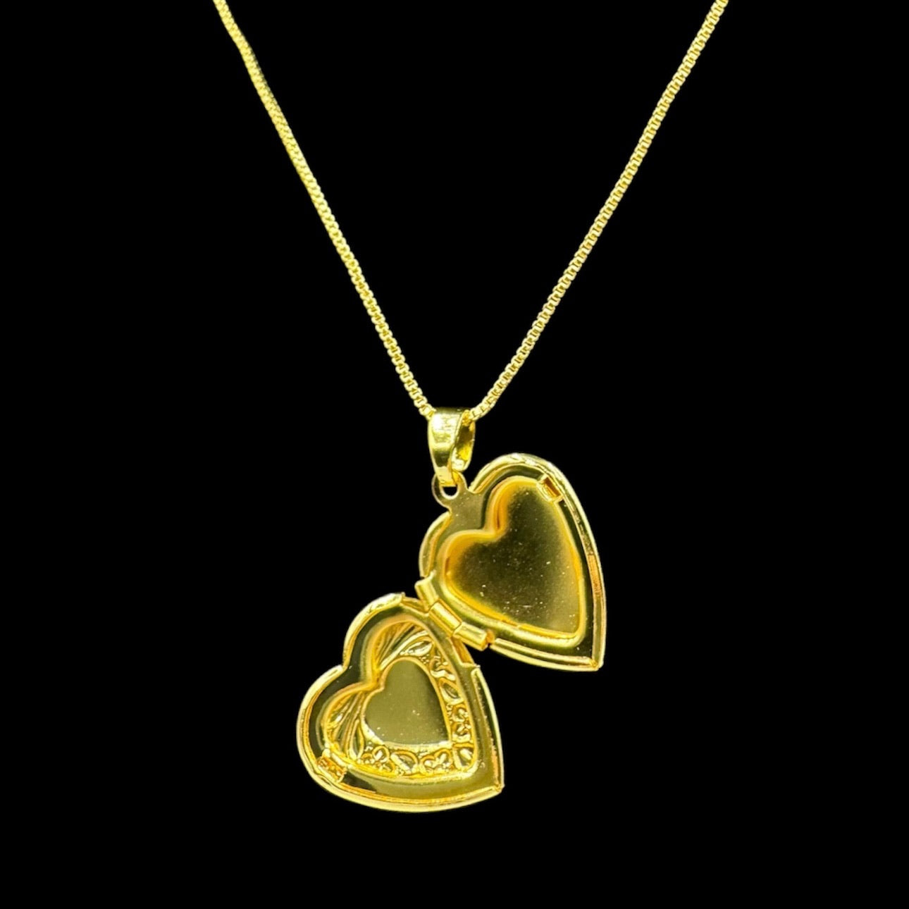 Gold Ribbon Engraved Heart Locket