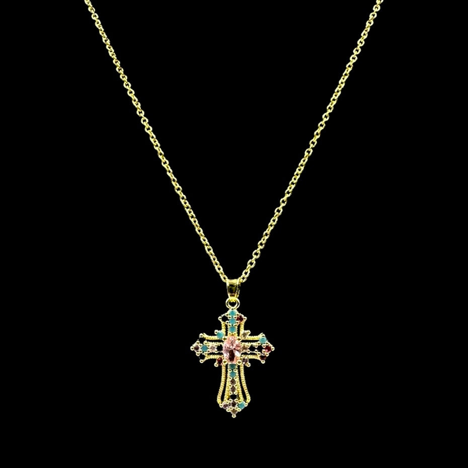 Colorful Cross Necklace