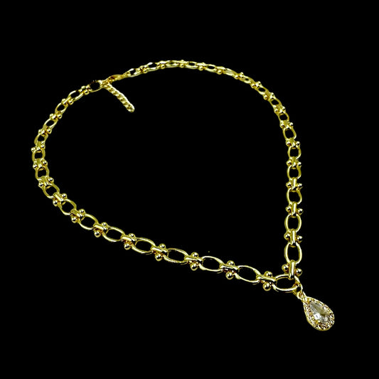 Gold Diamond Droplet Choker