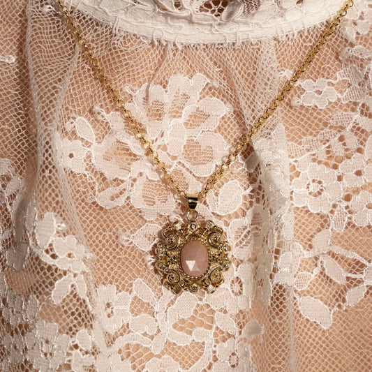 Elaine Pink Amulet Necklace