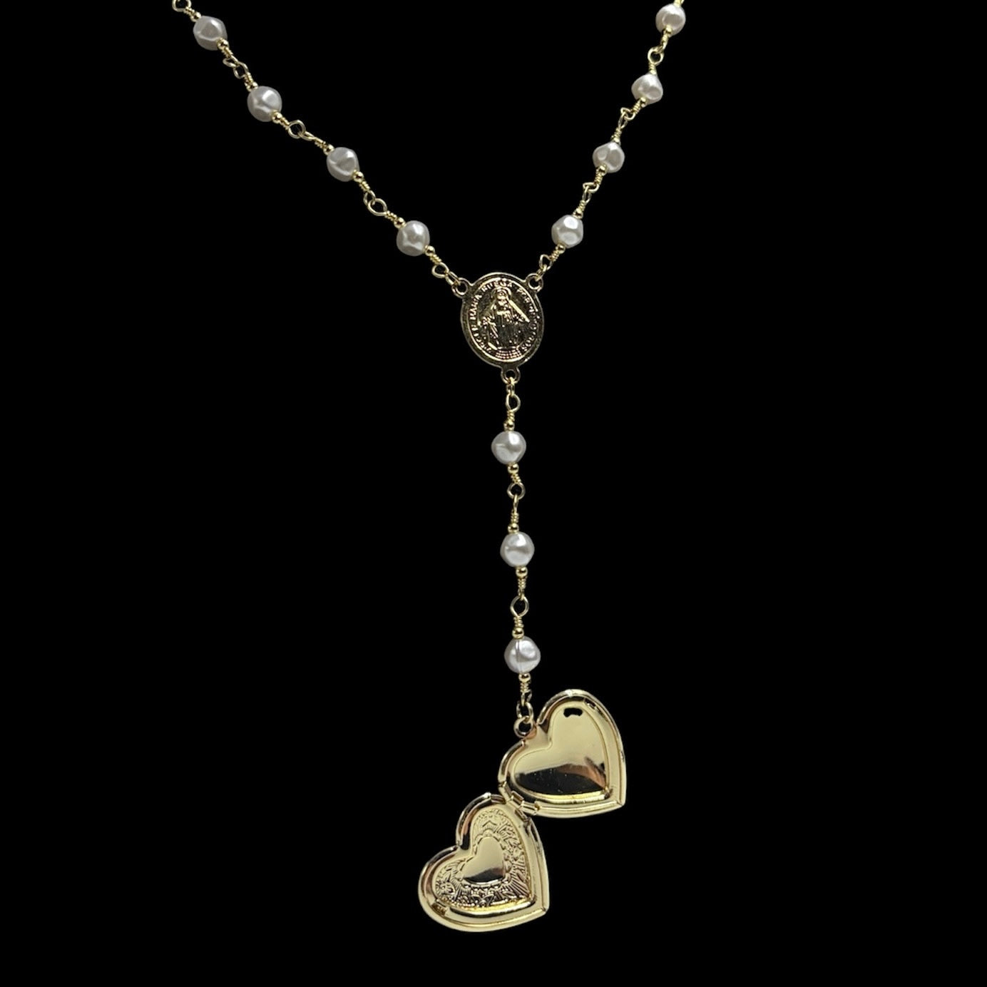 Pearl Locket Rosary