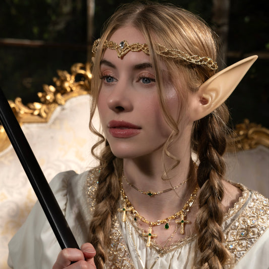 Royal Emerald Crystal Choker & Charm Necklace Stack