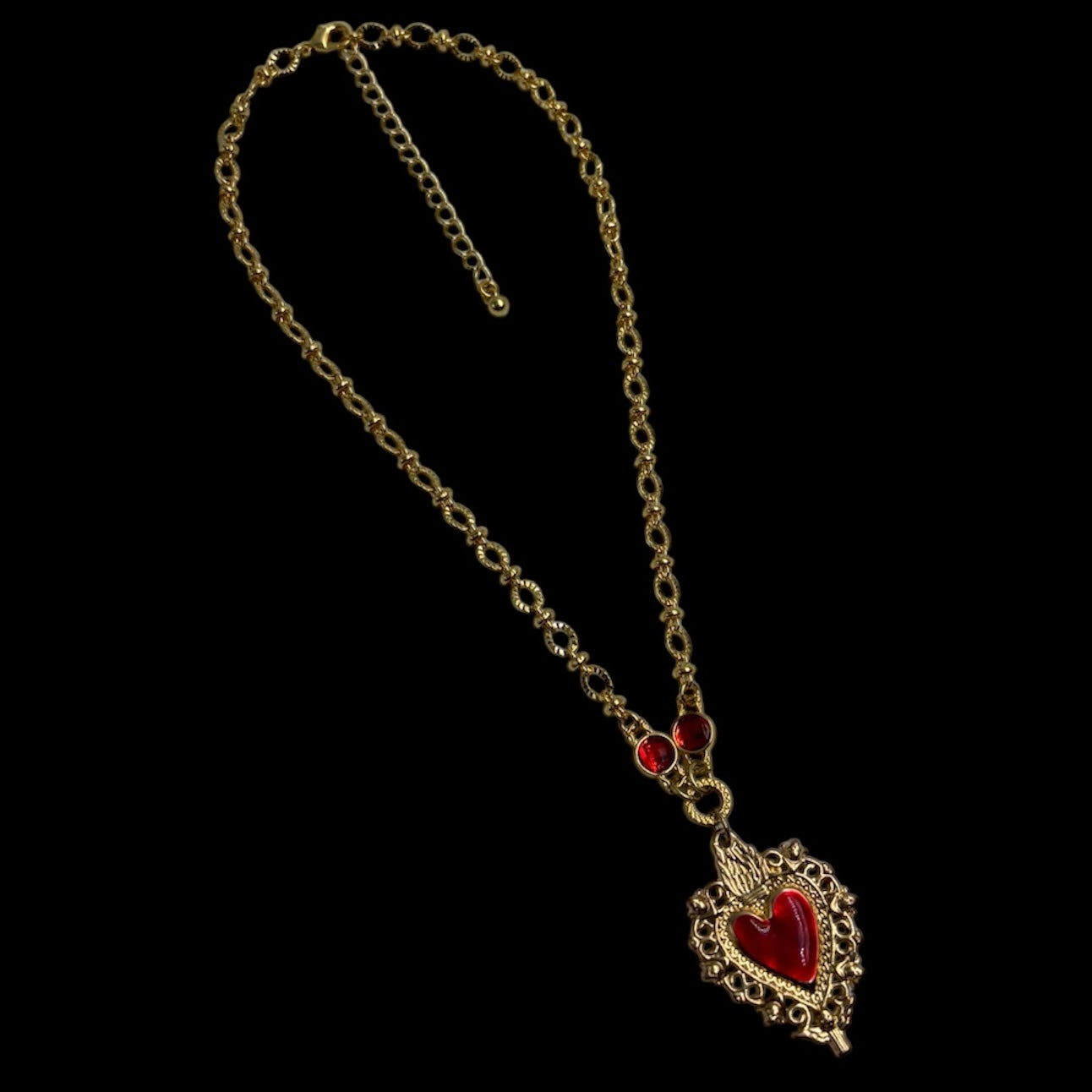 Red Jewel Vampiric Heart Necklace