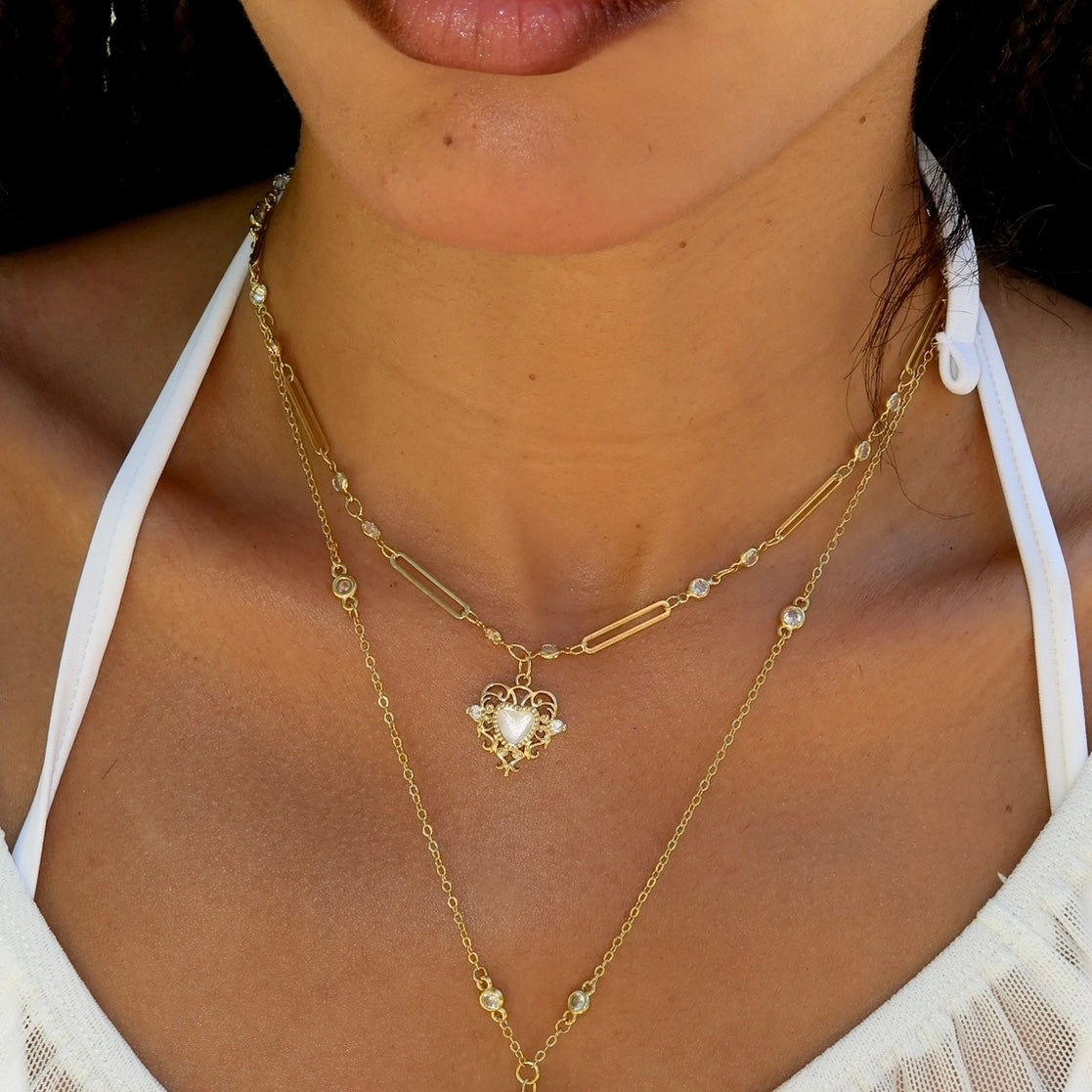 Nymphs Enchanted Heart Crystal Necklace