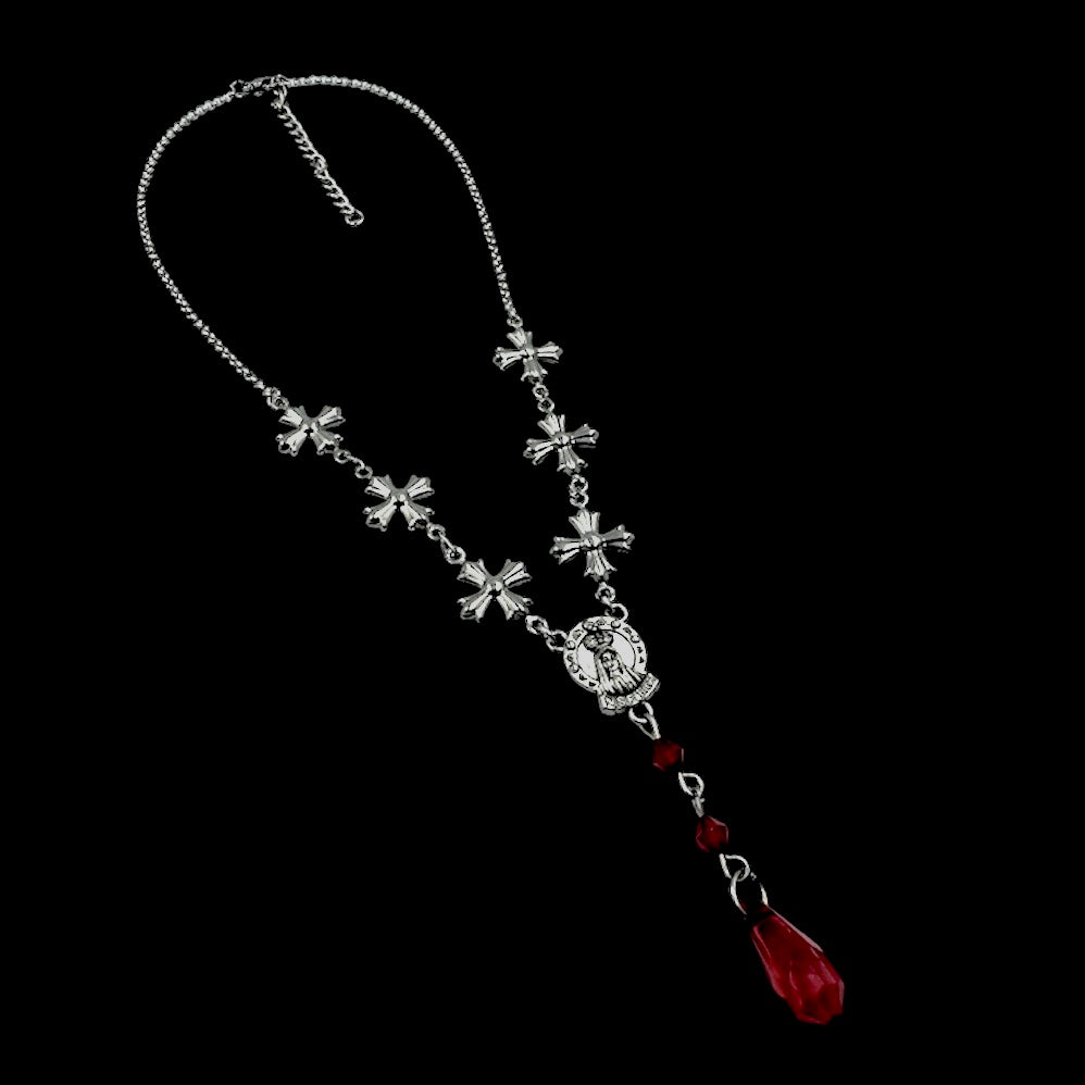 Dripping Blood Cross Necklace