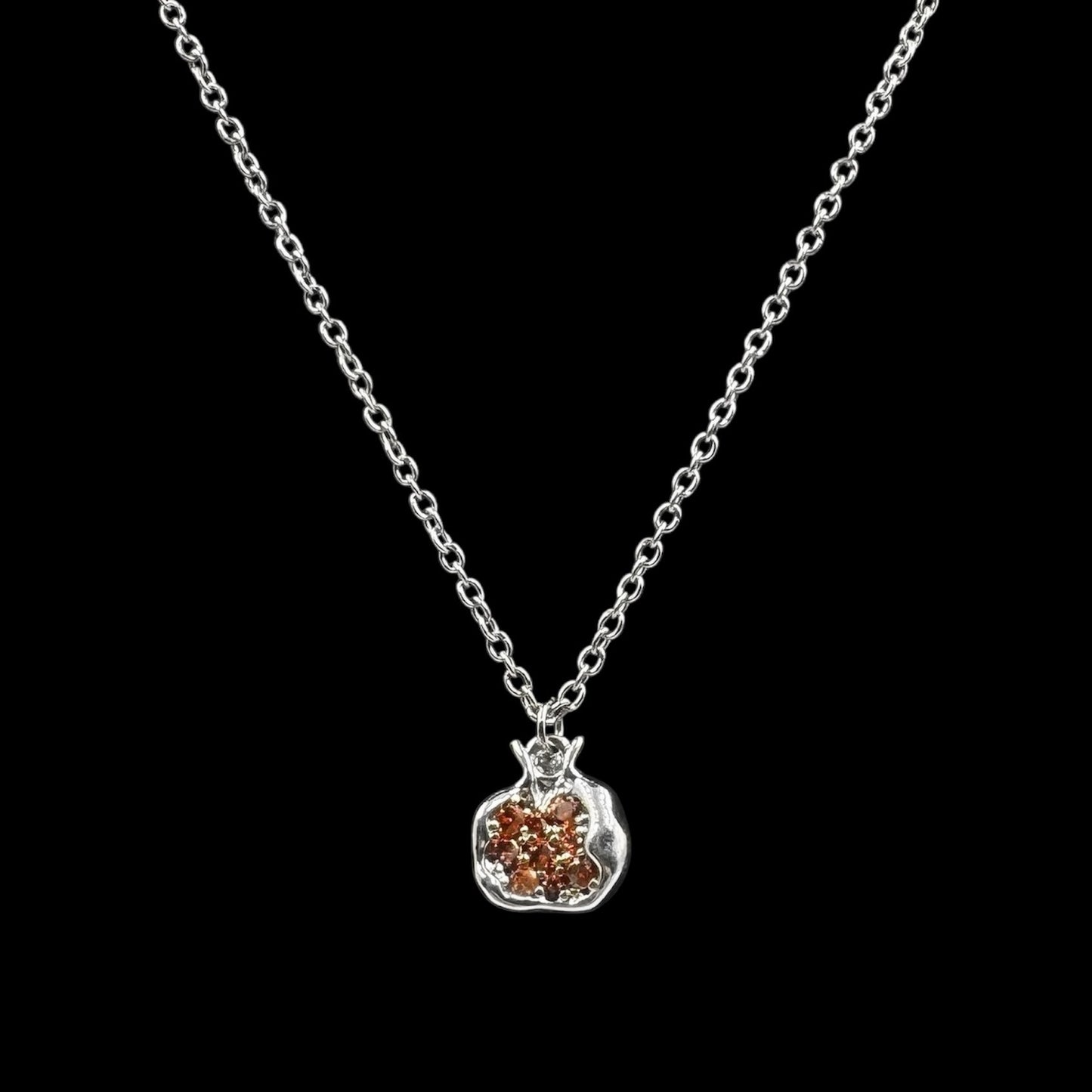 Mini Silver Persephone's Pomegranate Necklace