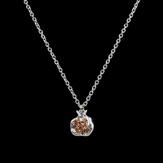 Mini Silver Persephone's Pomegranate Necklace