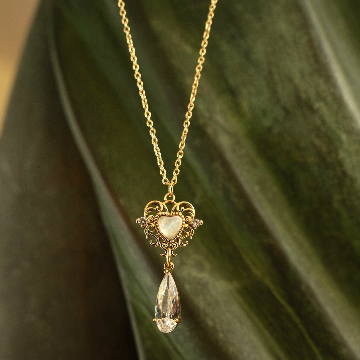 Gold Siren Enchanted Heart Necklace