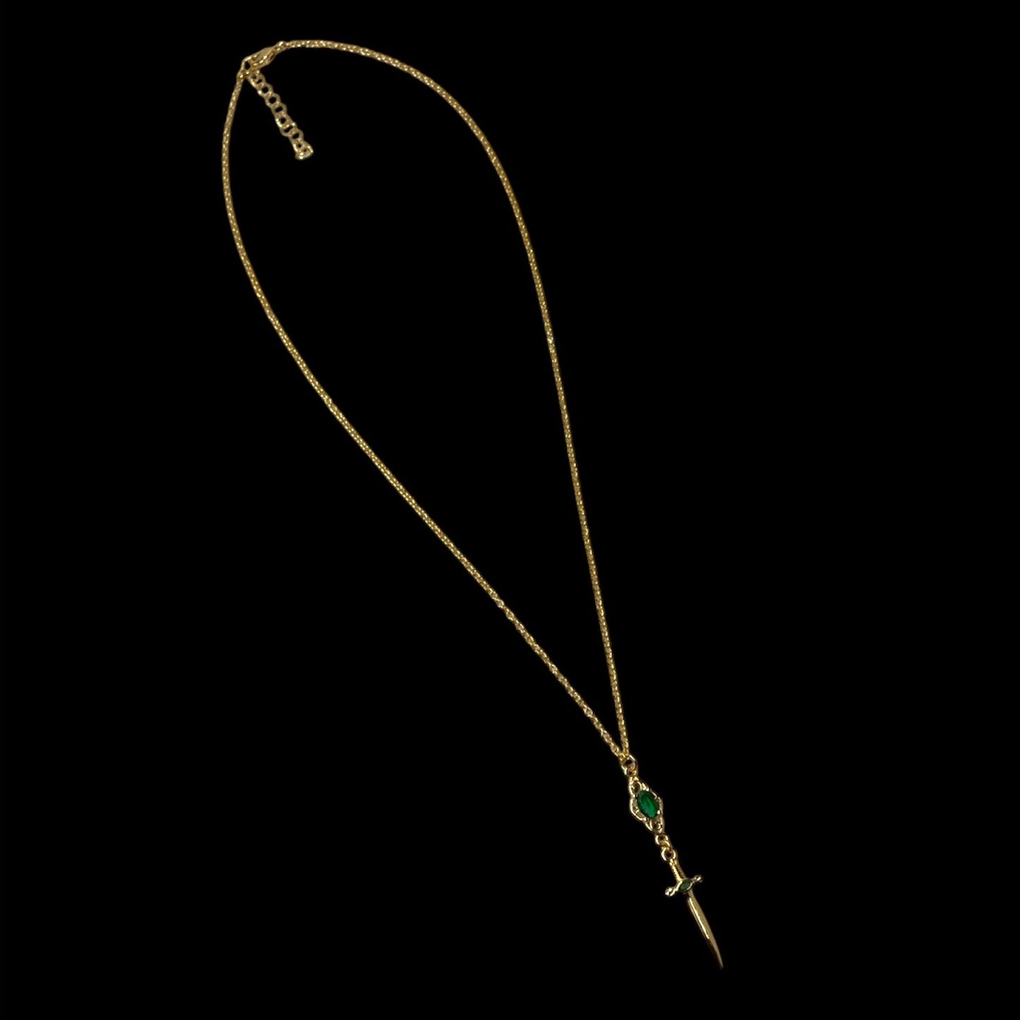 Emerald Dagger Necklace