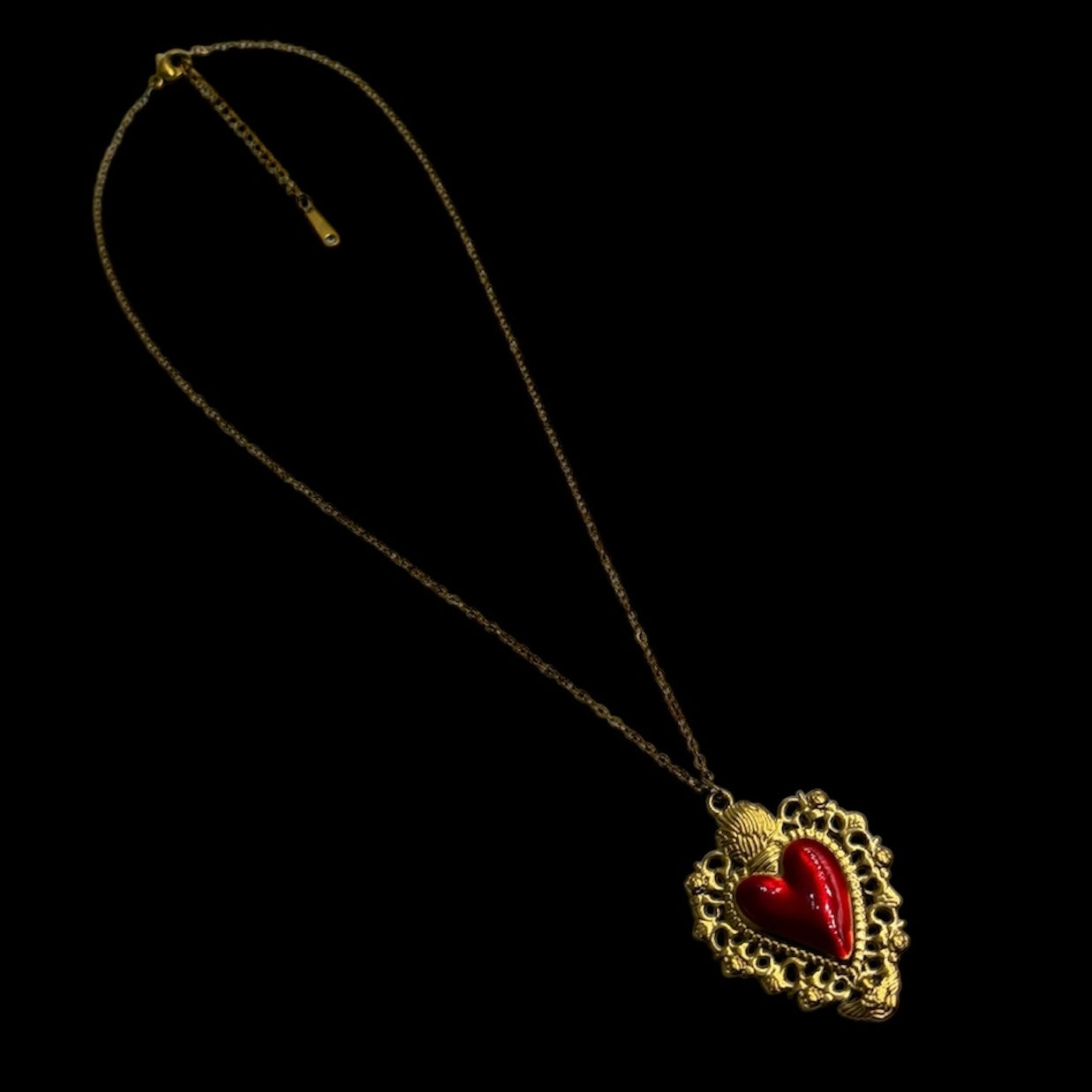 Red Vampiric Sacred Heart Necklace