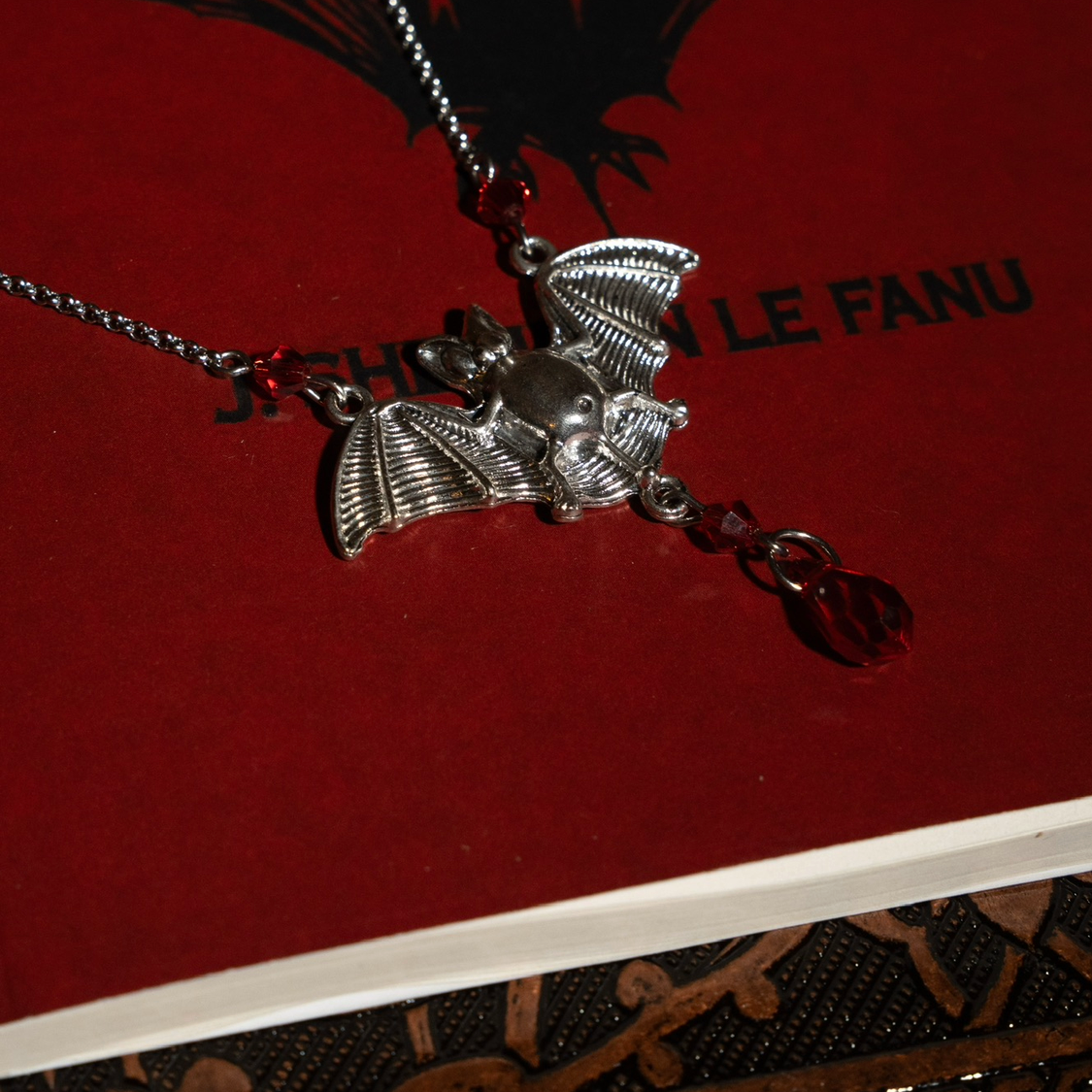 Blood Drop Bat Necklace