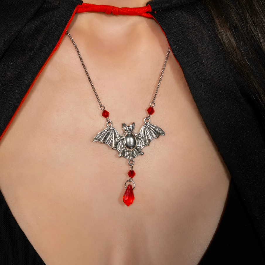 Blood Drop Bat Necklace